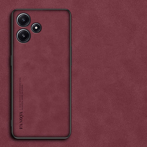 Custodia Lusso Pelle Cover S01 per Xiaomi Poco M6 Pro 5G Rosso