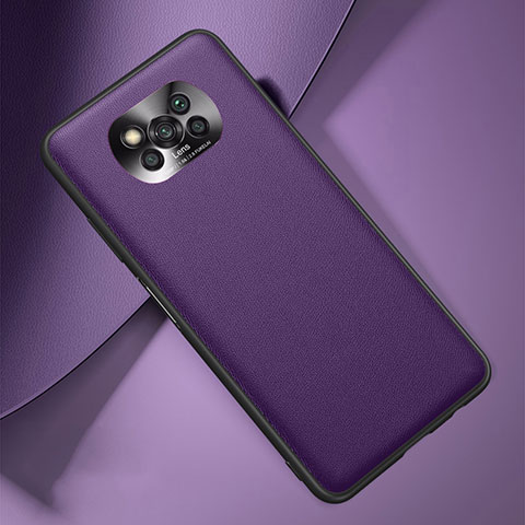 Custodia Lusso Pelle Cover S01 per Xiaomi Poco X3 Pro Viola