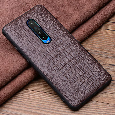 Custodia Lusso Pelle Cover S01 per Xiaomi Redmi K30 5G Marrone