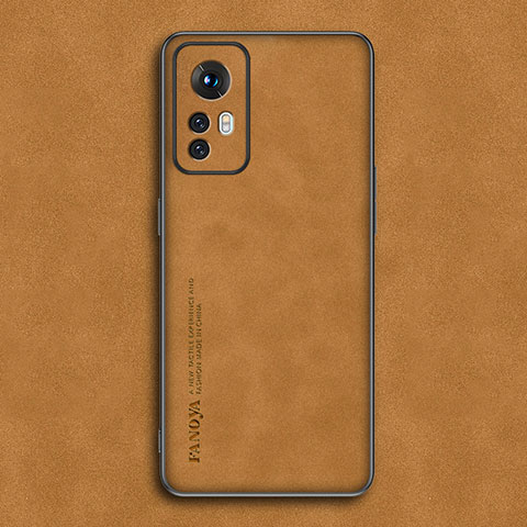 Custodia Lusso Pelle Cover S01 per Xiaomi Redmi Note 12S Arancione