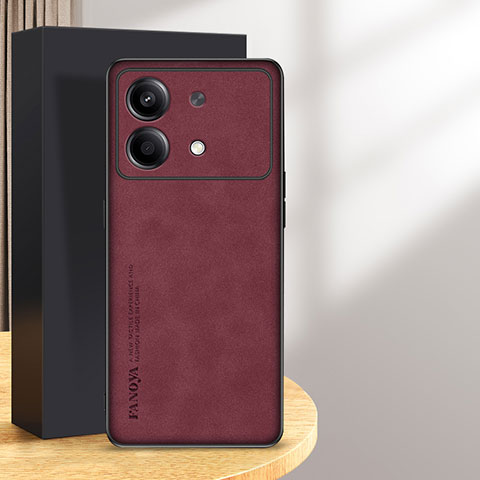 Custodia Lusso Pelle Cover S01 per Xiaomi Redmi Note 13R Pro 5G Rosso