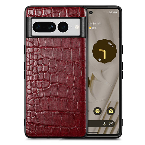 Custodia Lusso Pelle Cover S01D per Google Pixel 7 Pro 5G Rosso