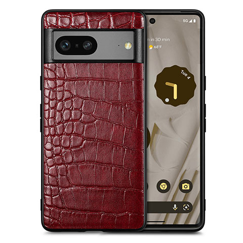 Custodia Lusso Pelle Cover S01D per Google Pixel 7a 5G Rosso