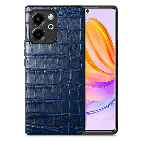 Custodia Lusso Pelle Cover S01D per Huawei Honor 80 SE 5G Blu