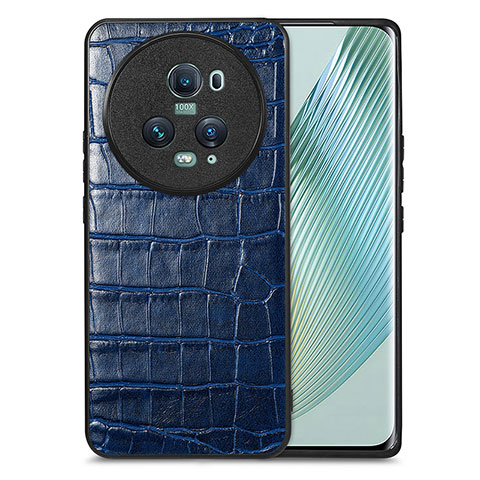 Custodia Lusso Pelle Cover S01D per Huawei Honor Magic5 Pro 5G Blu