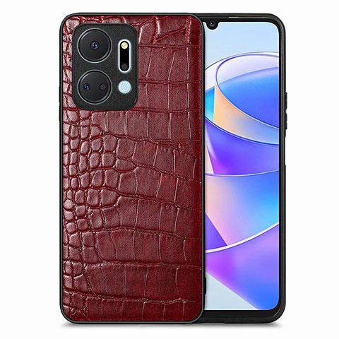 Custodia Lusso Pelle Cover S01D per Huawei Honor X7a Rosso