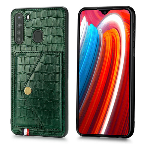 Custodia Lusso Pelle Cover S01D per Samsung Galaxy A21 Verde