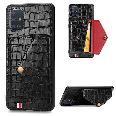 Custodia Lusso Pelle Cover S01D per Samsung Galaxy A51 5G Nero