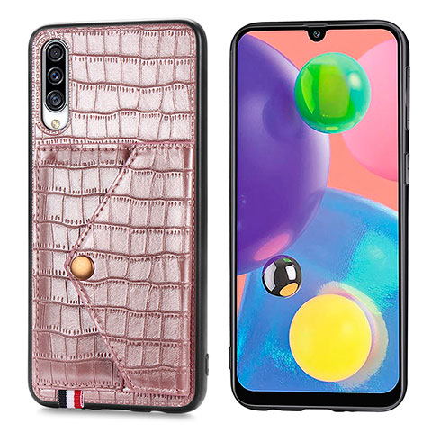 Custodia Lusso Pelle Cover S01D per Samsung Galaxy A70S Oro Rosa