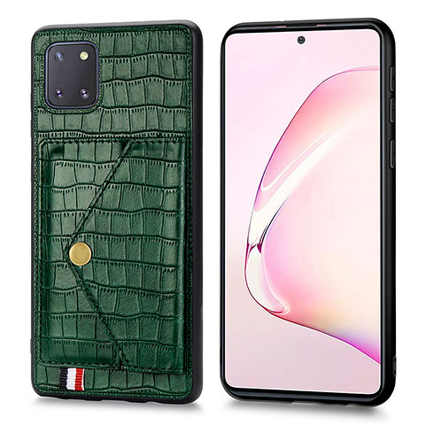 Custodia Lusso Pelle Cover S01D per Samsung Galaxy A81 Verde