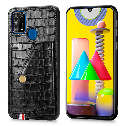 Custodia Lusso Pelle Cover S01D per Samsung Galaxy M31 Prime Edition Nero