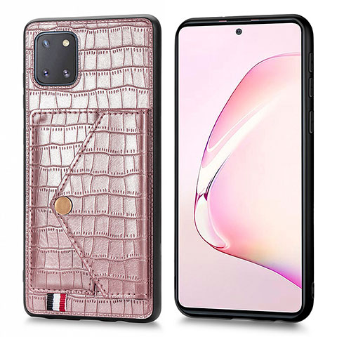 Custodia Lusso Pelle Cover S01D per Samsung Galaxy M60s Oro Rosa