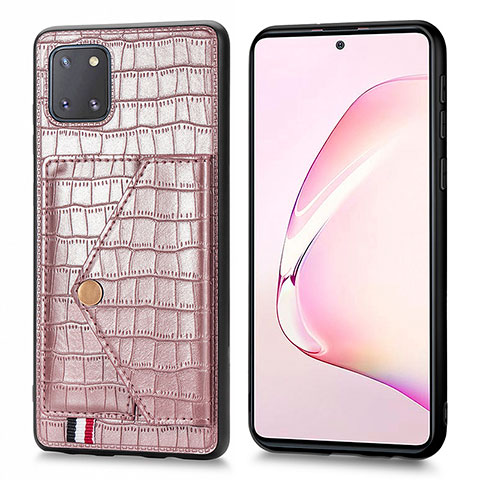 Custodia Lusso Pelle Cover S01D per Samsung Galaxy Note 10 Lite Oro Rosa