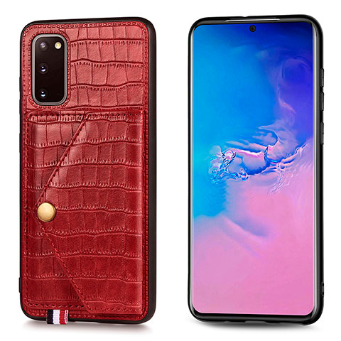 Custodia Lusso Pelle Cover S01D per Samsung Galaxy S20 Rosso