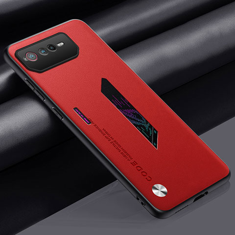 Custodia Lusso Pelle Cover S02 per Asus ROG Phone 6 Pro Rosso