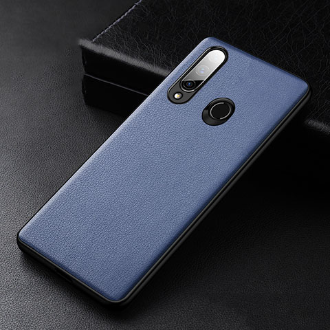 Custodia Lusso Pelle Cover S02 per Huawei Enjoy 10 Plus Blu