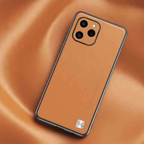 Custodia Lusso Pelle Cover S02 per Huawei Honor 60 SE 5G Arancione