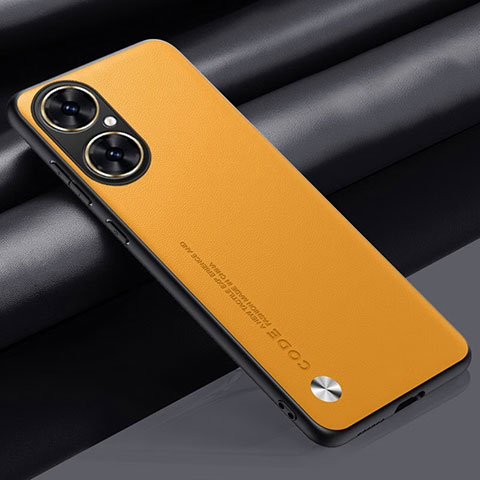 Custodia Lusso Pelle Cover S02 per Huawei Nova 11i Giallo