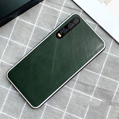 Custodia Lusso Pelle Cover S02 per Huawei P30 Verde