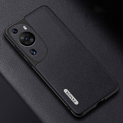 Custodia Lusso Pelle Cover S02 per Huawei P60 Art Nero