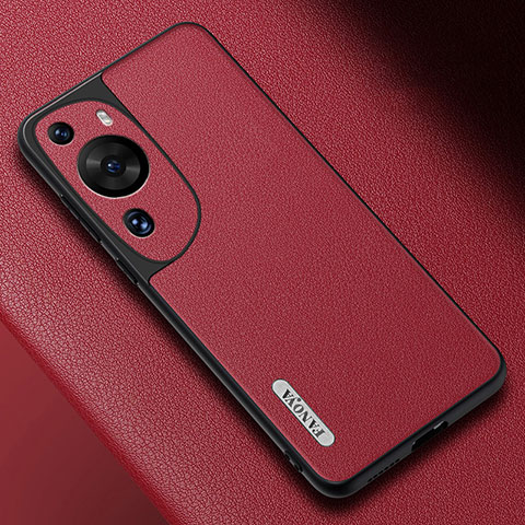 Custodia Lusso Pelle Cover S02 per Huawei P60 Art Rosso