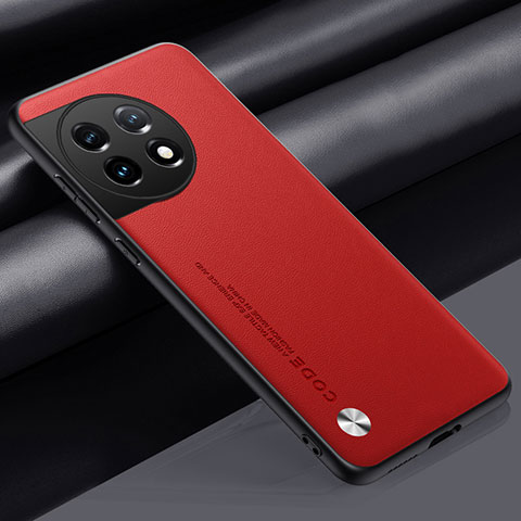 Custodia Lusso Pelle Cover S02 per OnePlus 11 5G Rosso