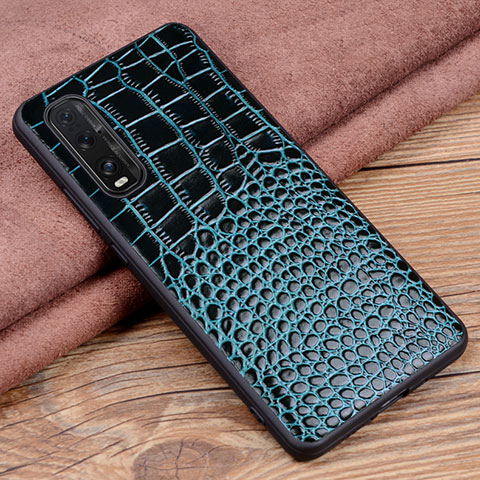 Custodia Lusso Pelle Cover S02 per Oppo Find X2 Blu