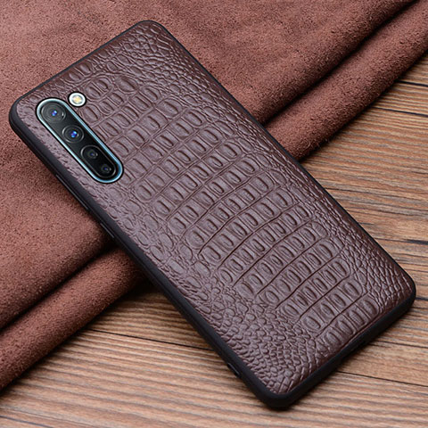 Custodia Lusso Pelle Cover S02 per Oppo Find X2 Lite Marrone