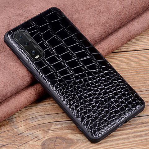 Custodia Lusso Pelle Cover S02 per Oppo Find X2 Nero