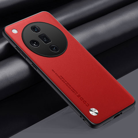 Custodia Lusso Pelle Cover S02 per Oppo Find X7 5G Rosso