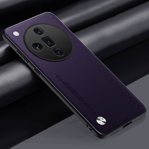 Custodia Lusso Pelle Cover S02 per Oppo Find X7 5G Viola