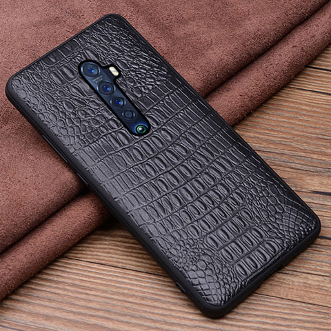 Custodia Lusso Pelle Cover S02 per Oppo Reno2 Nero