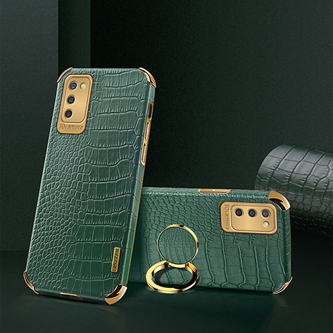 Custodia Lusso Pelle Cover S02 per Samsung Galaxy M02s Verde