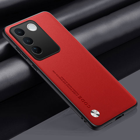 Custodia Lusso Pelle Cover S02 per Vivo V27 Pro 5G Rosso