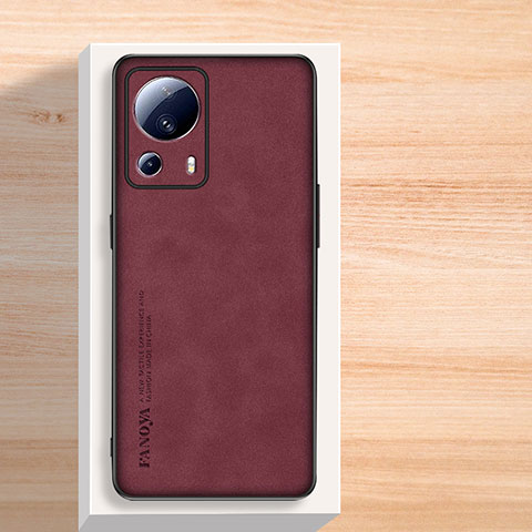 Custodia Lusso Pelle Cover S02 per Xiaomi Civi 2 5G Rosso