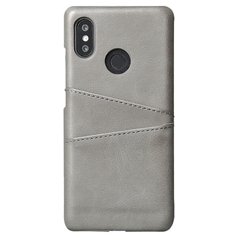 Custodia Lusso Pelle Cover S02 per Xiaomi Mi 8 Grigio