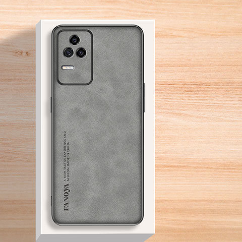 Custodia Lusso Pelle Cover S02 per Xiaomi Poco F4 5G Grigio