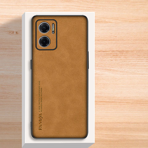 Custodia Lusso Pelle Cover S02 per Xiaomi Redmi 10 5G Marrone