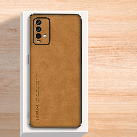 Custodia Lusso Pelle Cover S02 per Xiaomi Redmi 9 Power Marrone