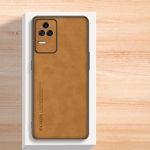 Custodia Lusso Pelle Cover S02 per Xiaomi Redmi K50 5G Marrone