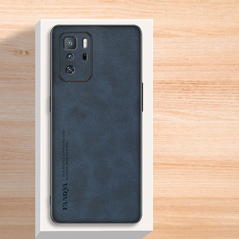 Custodia Lusso Pelle Cover S02 per Xiaomi Redmi Note 10 Pro 5G Blu