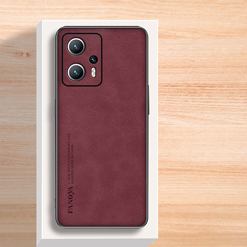 Custodia Lusso Pelle Cover S02 per Xiaomi Redmi Note 11T Pro+ Plus 5G Rosso