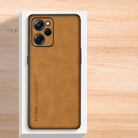 Custodia Lusso Pelle Cover S02 per Xiaomi Redmi Note 12 Pro Speed 5G Arancione