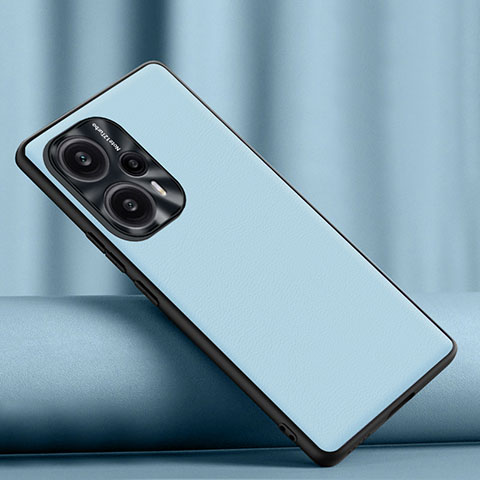 Custodia Lusso Pelle Cover S02 per Xiaomi Redmi Note 12 Turbo 5G Azzurro