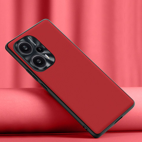 Custodia Lusso Pelle Cover S02 per Xiaomi Redmi Note 12 Turbo 5G Rosso