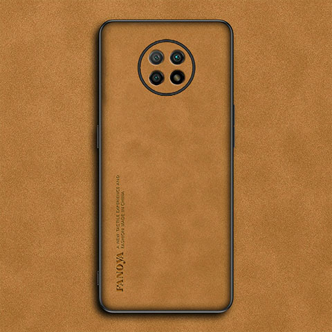 Custodia Lusso Pelle Cover S02 per Xiaomi Redmi Note 9 5G Marrone