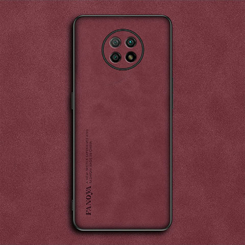 Custodia Lusso Pelle Cover S02 per Xiaomi Redmi Note 9 5G Rosso