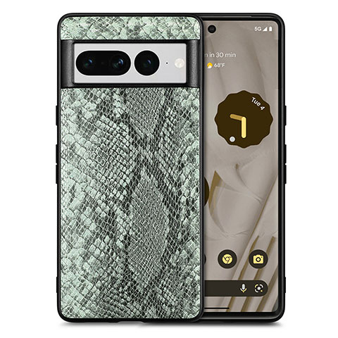 Custodia Lusso Pelle Cover S02D per Google Pixel 7 Pro 5G Verde