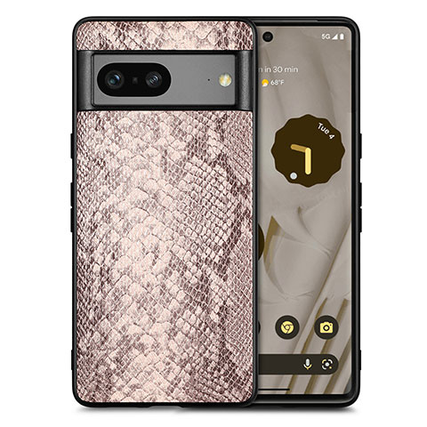 Custodia Lusso Pelle Cover S02D per Google Pixel 7a 5G Grigio