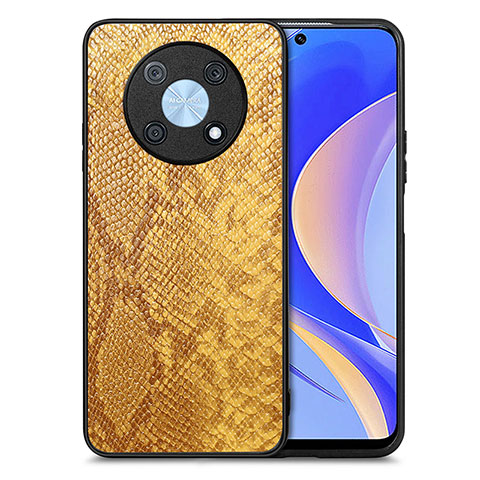 Custodia Lusso Pelle Cover S02D per Huawei Enjoy 50 Pro Giallo